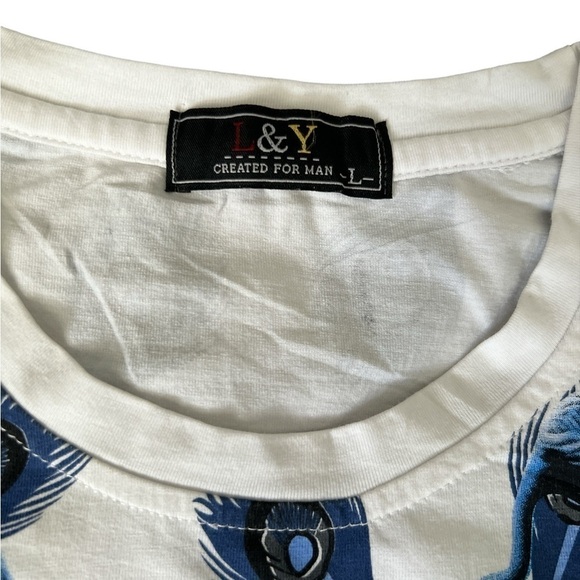 Classy T shirt for men with peacock and flamingo print - Picture 4 of 9